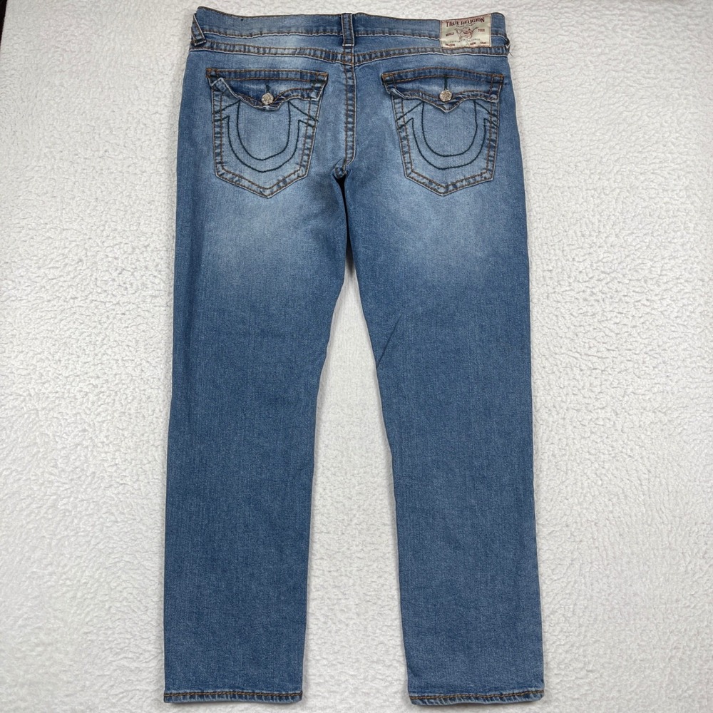 True Religion Geno Relaxed Slim Jeans Mens 40 Blue Horseshoe Pockets Streetwear‎